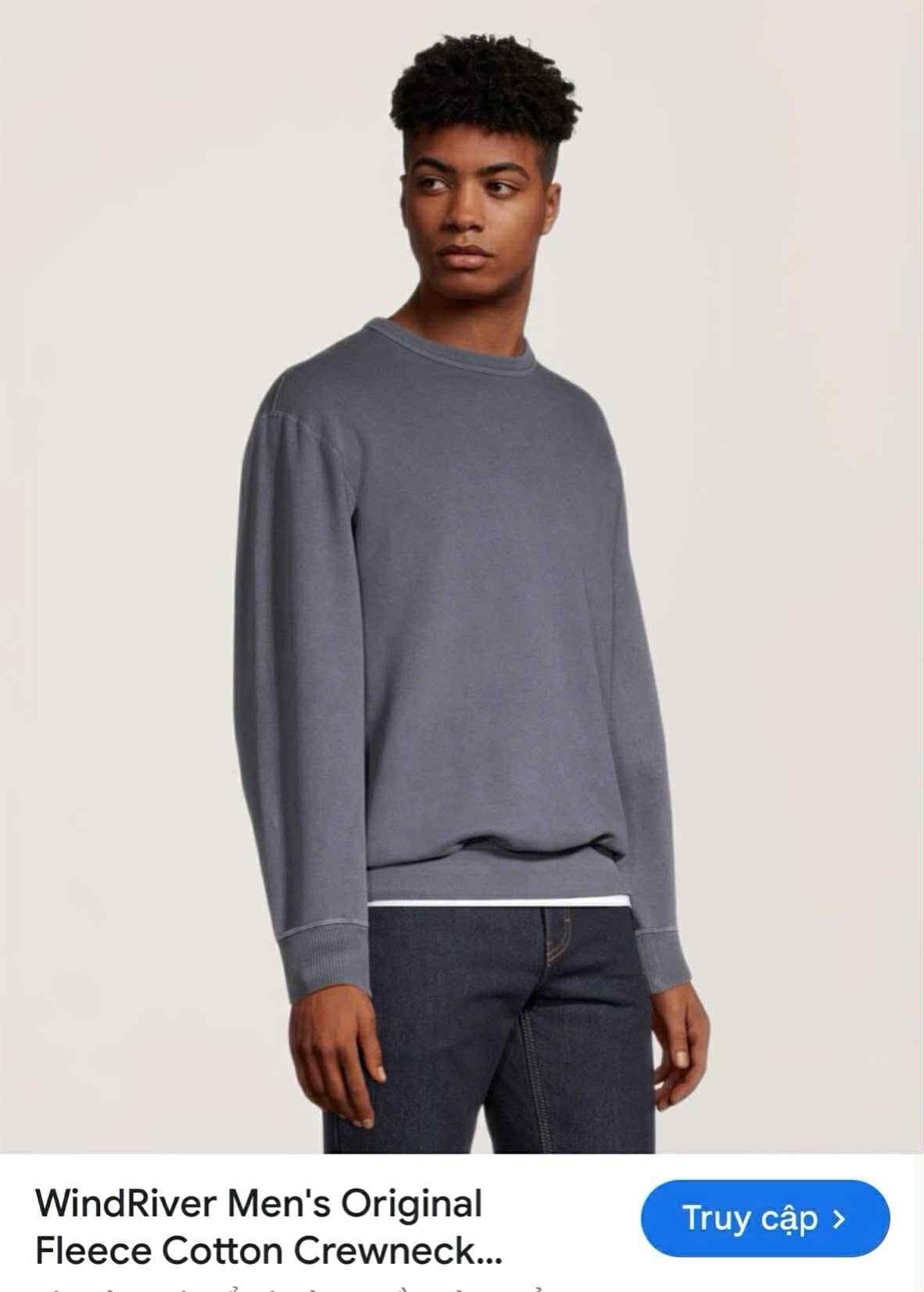 ÁO NỈ WIND.RIVER VẢI GIẶT WASH OVERSIZE 5815