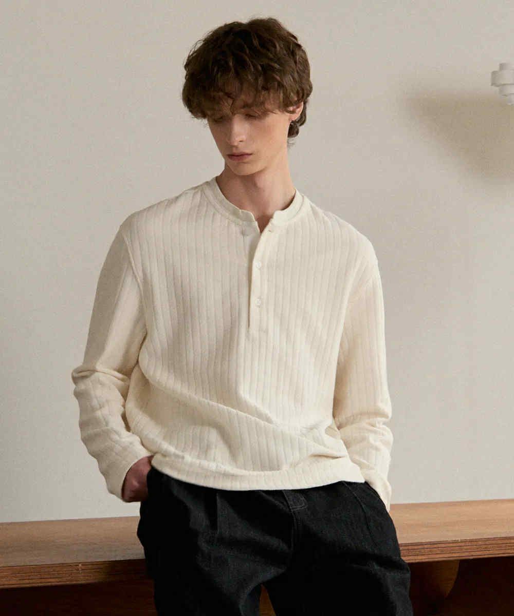 ÁO DT HENLEY CỔ 3 KHUY MIND.BRIDGE 6126