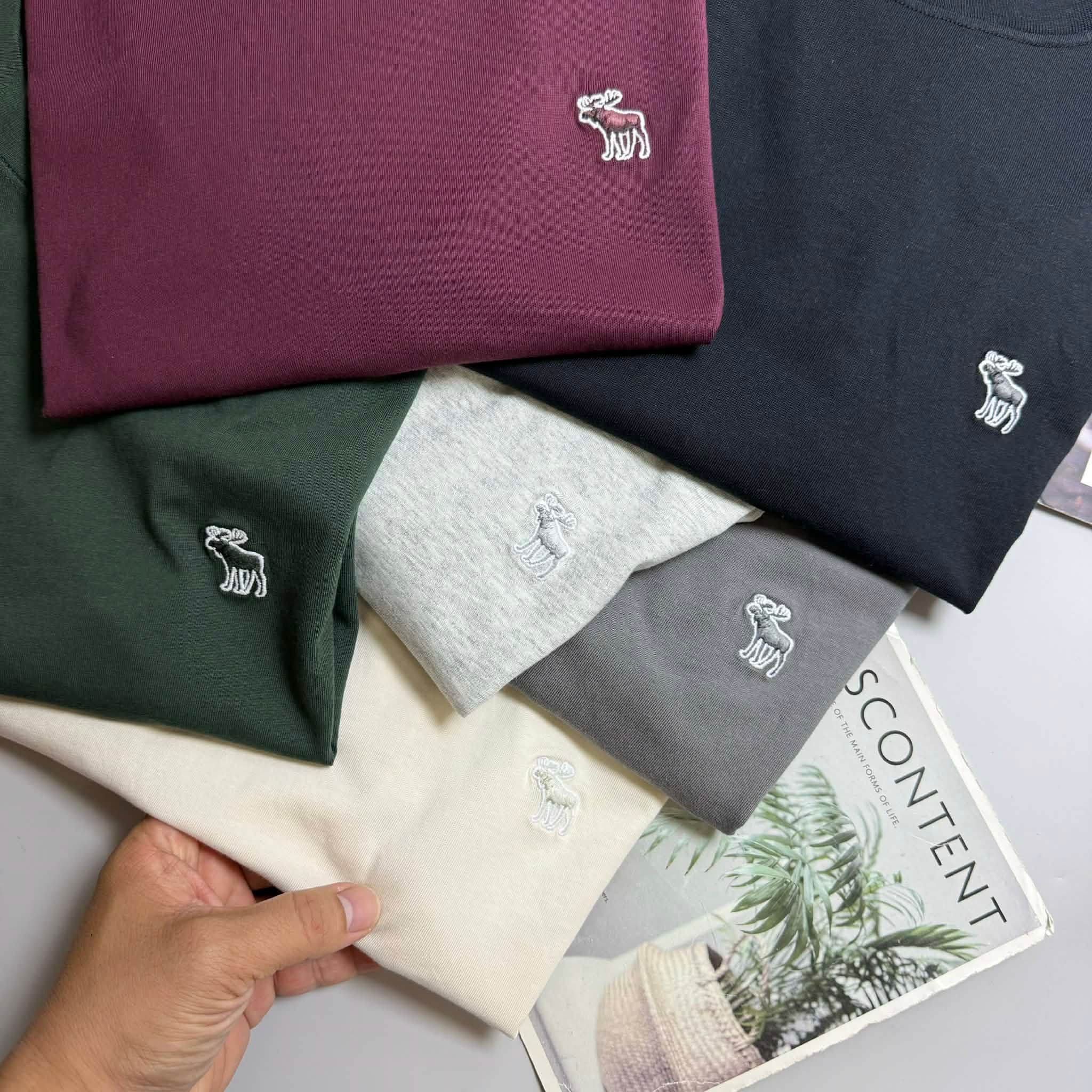 ÁO CỔ TRÒN ABER SLIM LOGO THÊU 6266