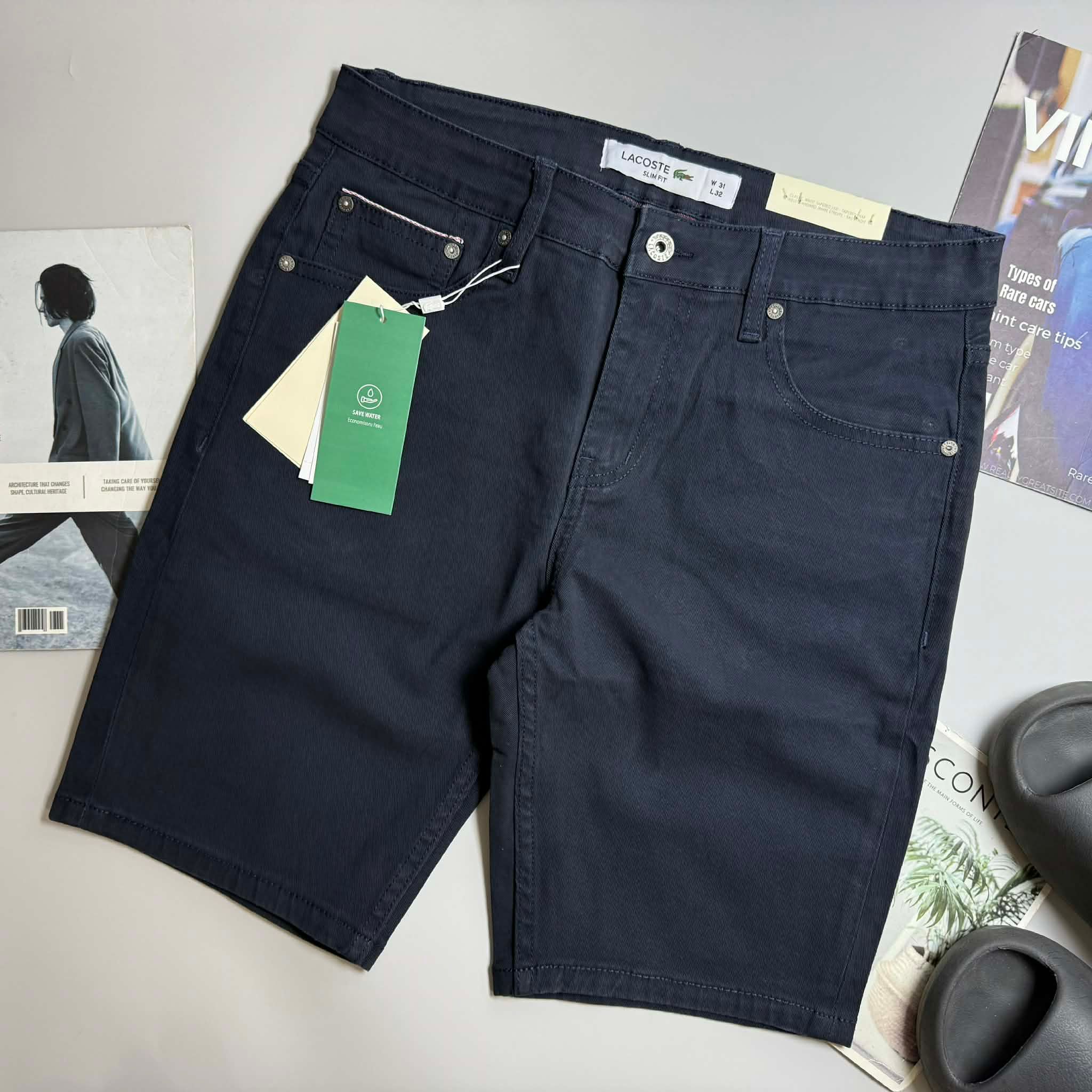 SHORT KAKI LA.COSTE LOGO TÚI SAU SLIM 6621