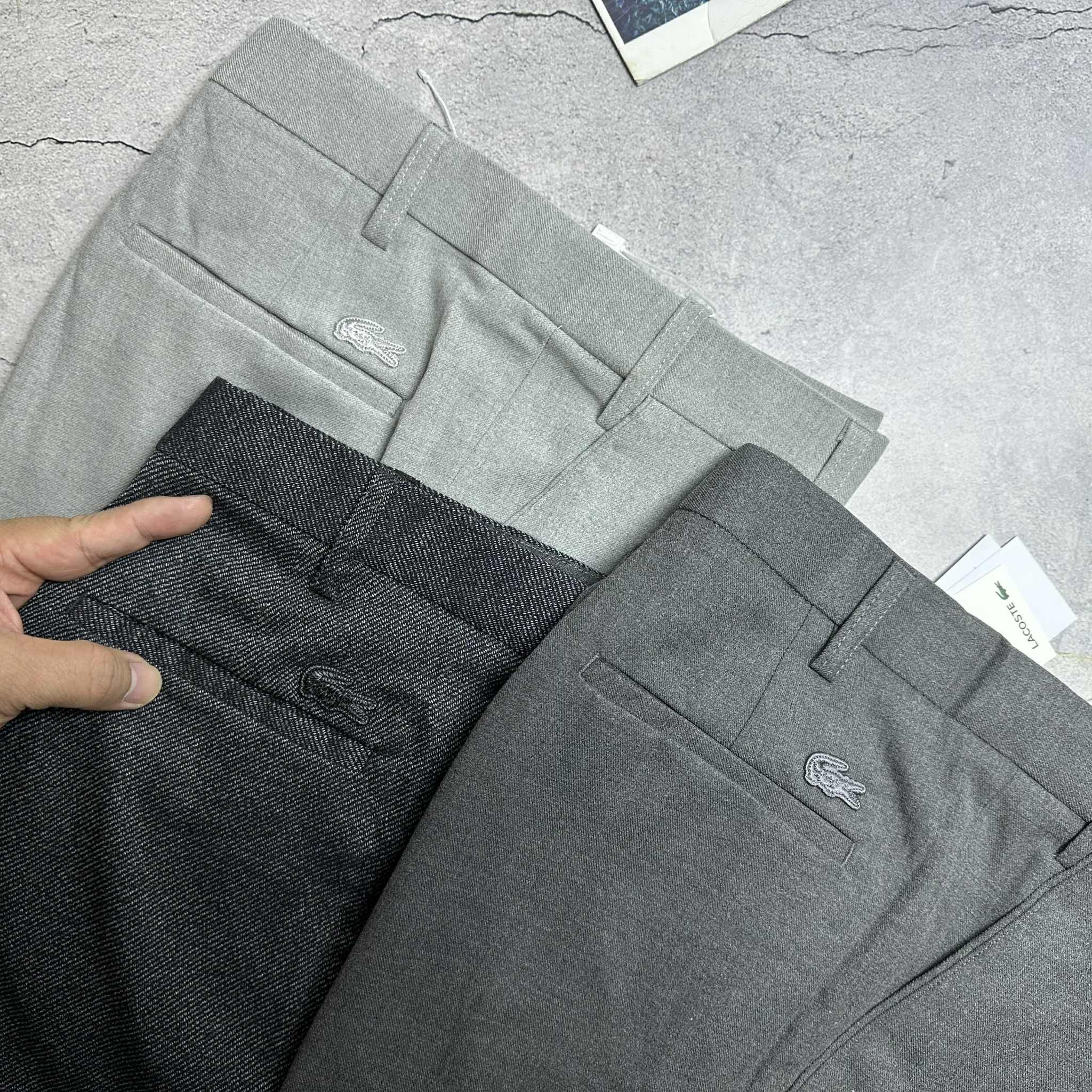 QUẦN VẢI LA.COSTE CẠP CHUN SLIM LOGO TÚI 6809