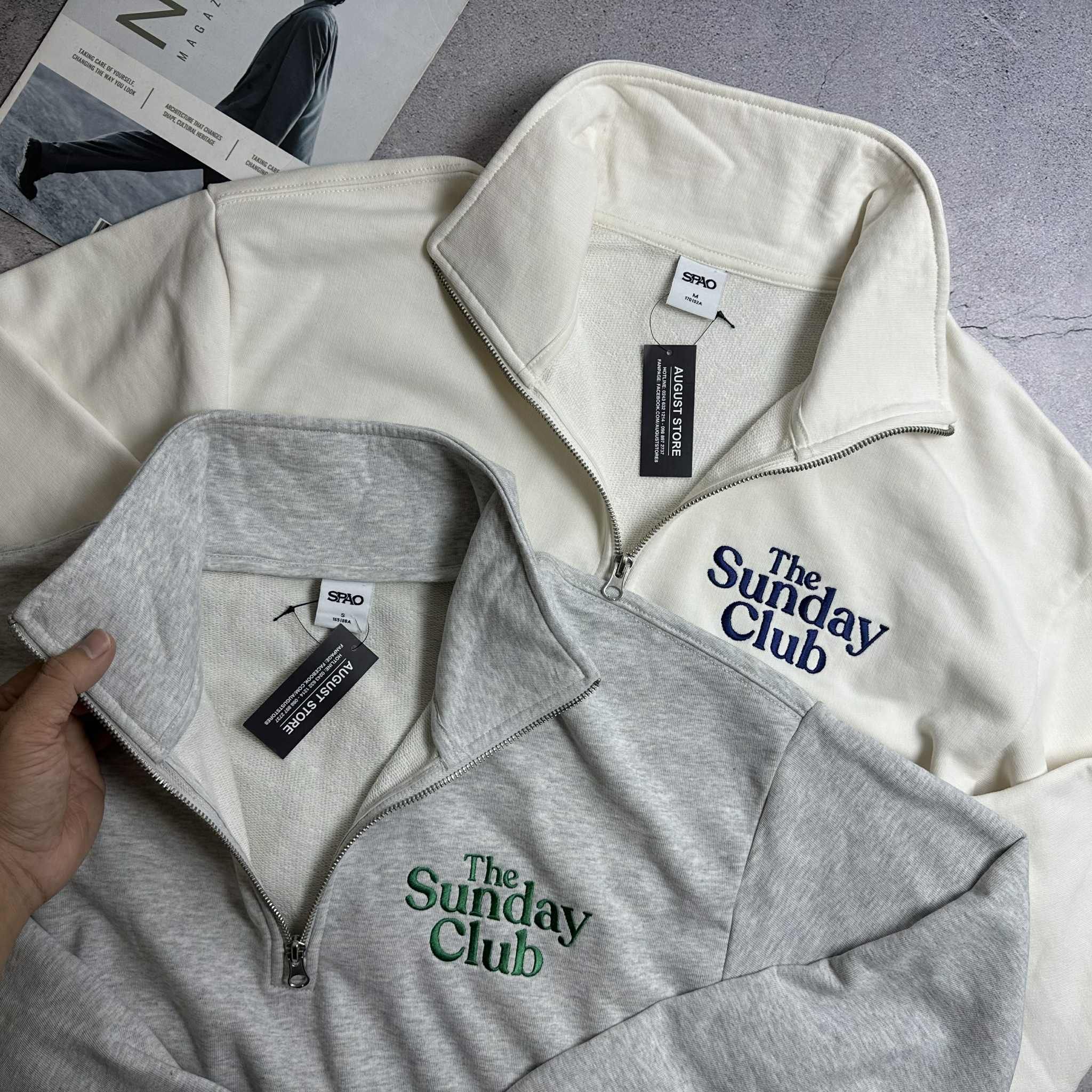 ÁO NỈ CỔ KHÓA SPAO THE SUNDAY CLUB 5219