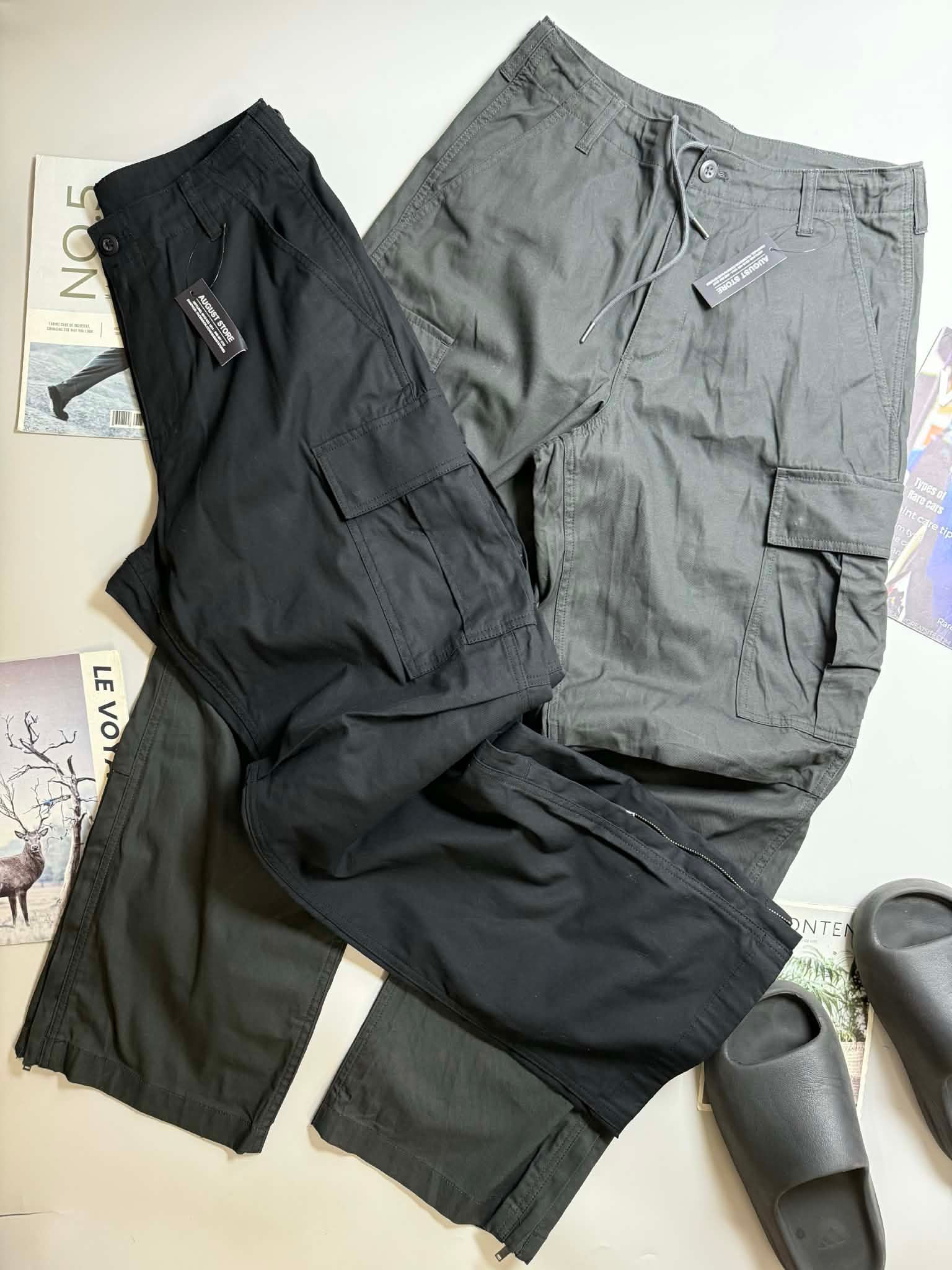 QUẦN KAKI MU.SINSA WIDE SLIDE ZIPPER CARGO 3786