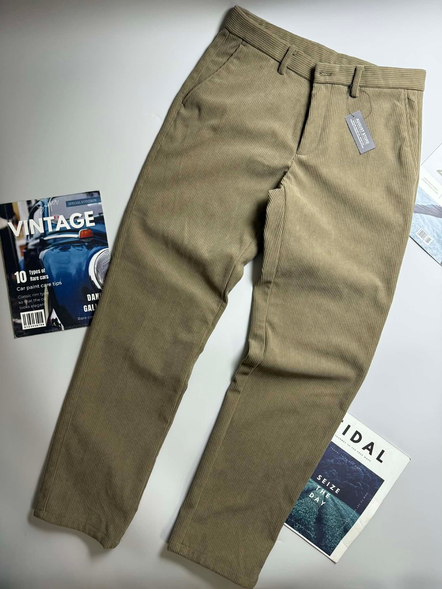 QUẦN NHUNG KẺ TĂM OL.ZEN STANDARD FIT 3032