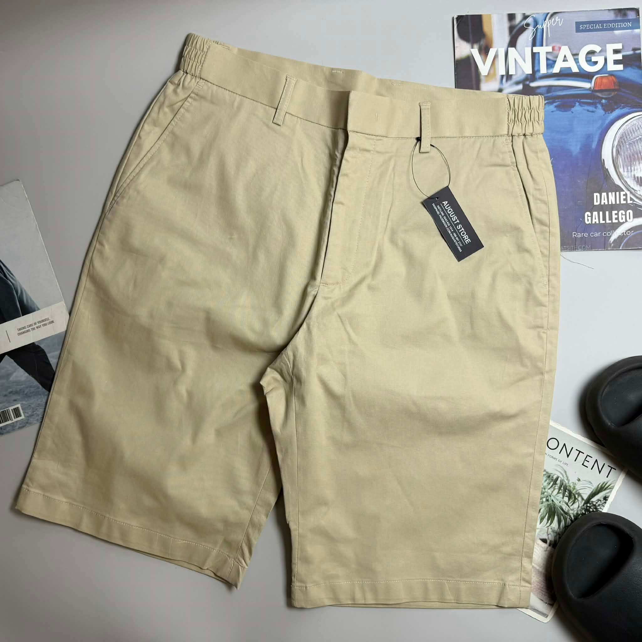 SHORT KAKI CẠP CHUN CRO.CODILE CHỮ THÊU 5602