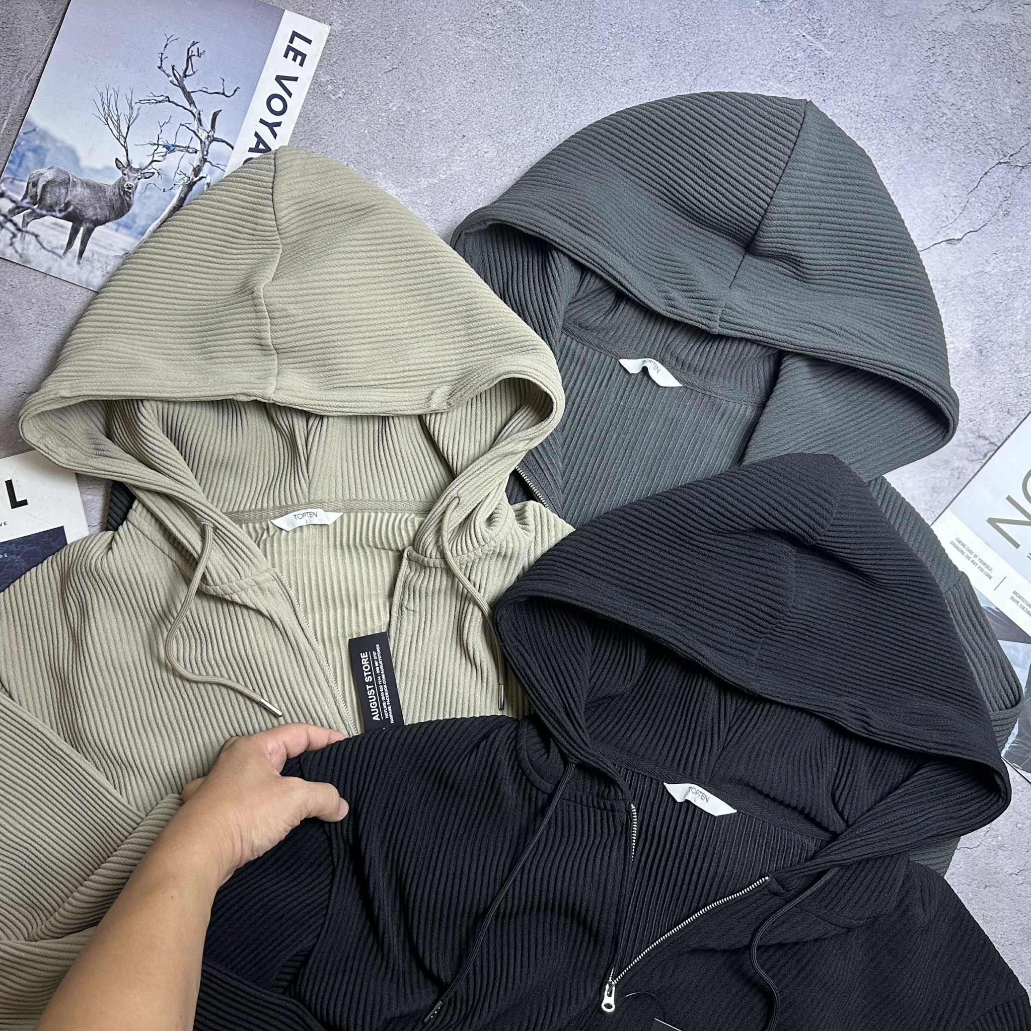 AK NỈ MŨ VẢI XỐP VÂN SỌC TOP.TEN 2908