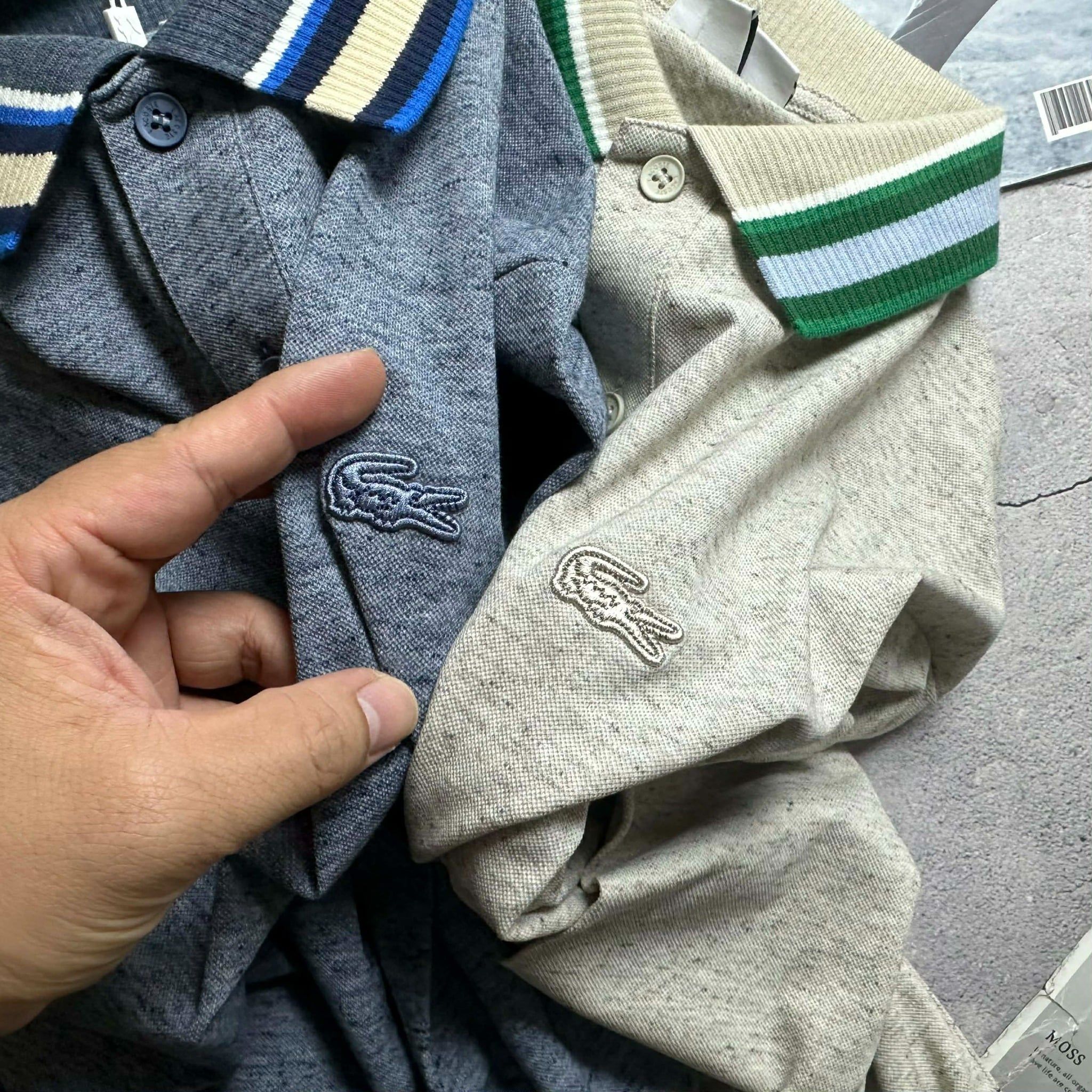 POLO DÀI TAY LA.COSTE VIỀN CỔ KẺ SLIM 6722