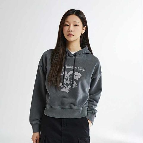 HOODIE NỈ SPAO NỮ BLACK BUNNIES CLUB 5207
