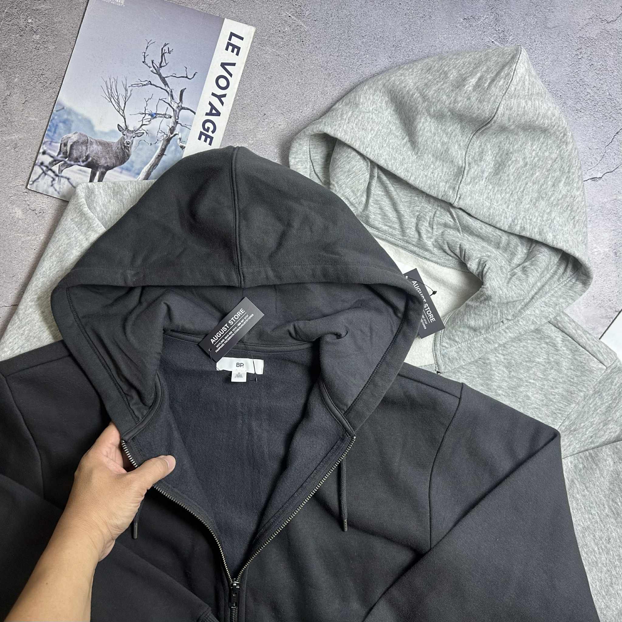 ÁO KHOÁC NỈ MŨ KÉO KHÓA BP. BASIC 5187