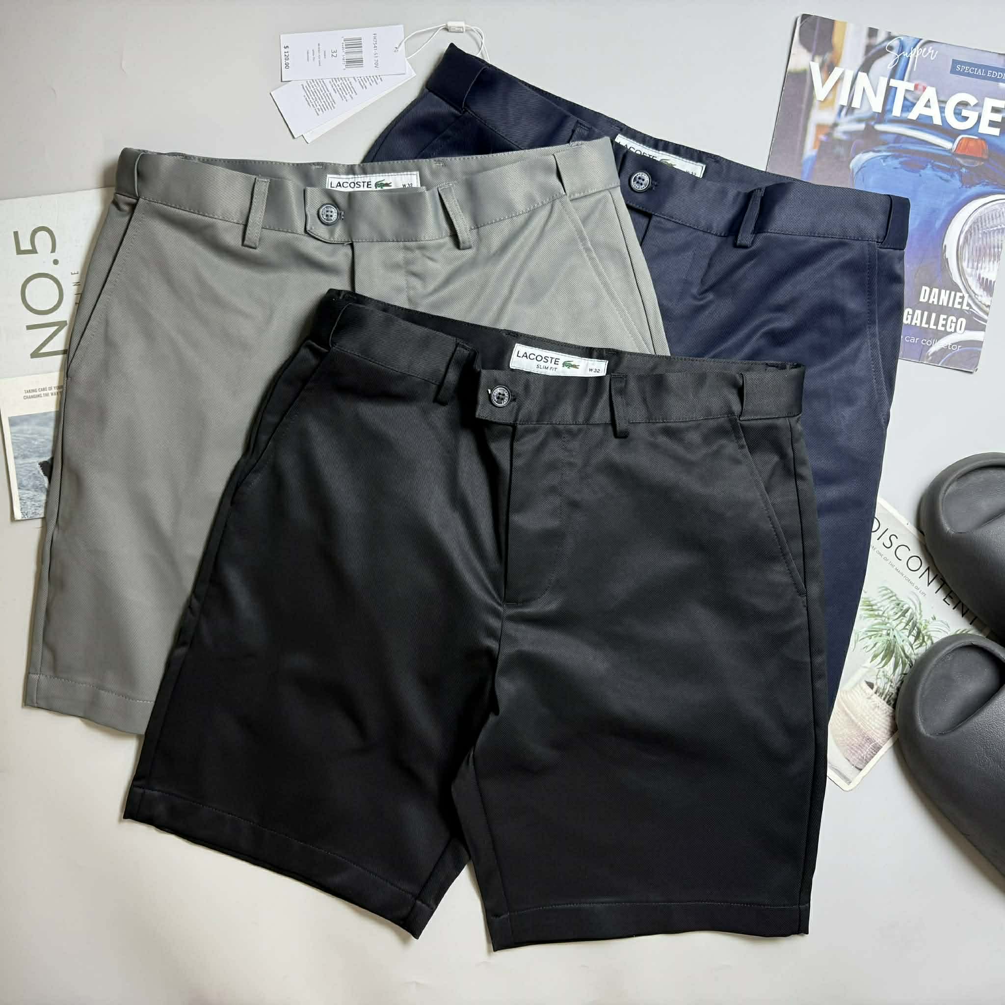 SHORT VẢI LA.COSTE LOGO TÚI SLIM 6627