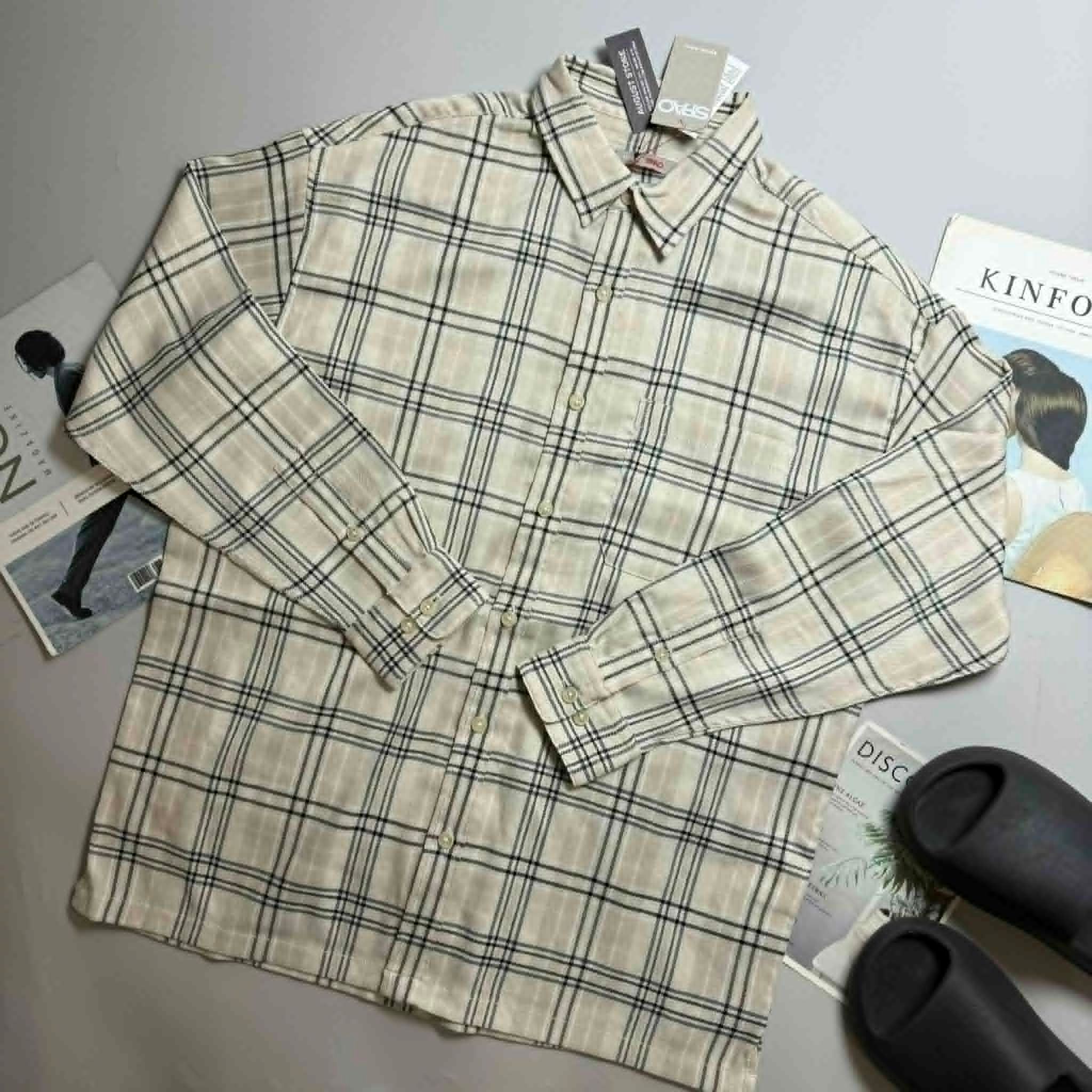 SƠ MI DT SP.AO KẺ CARO TÚI NGỰC OVERSIZE 3912