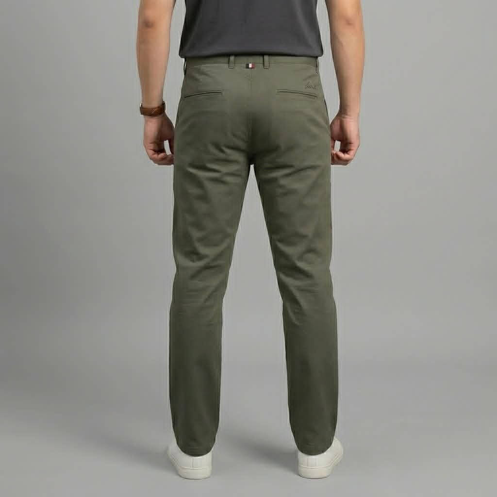 QUẦN CHINO KAKI LA.COSTE SLIM TÚI THÊU CHỮ 4834