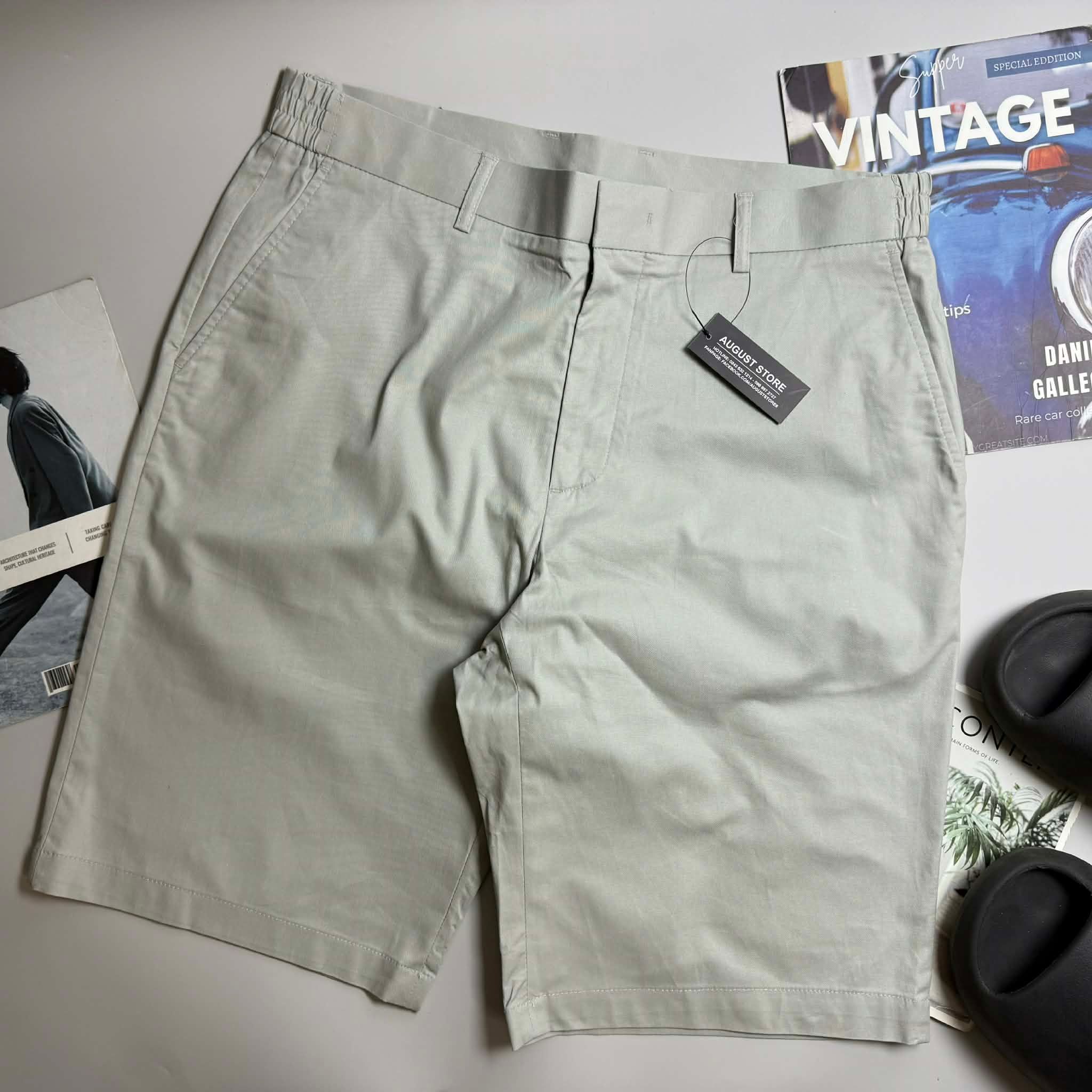 SHORT KAKI CẠP CHUN CRO.CODILE CHỮ THÊU 5602