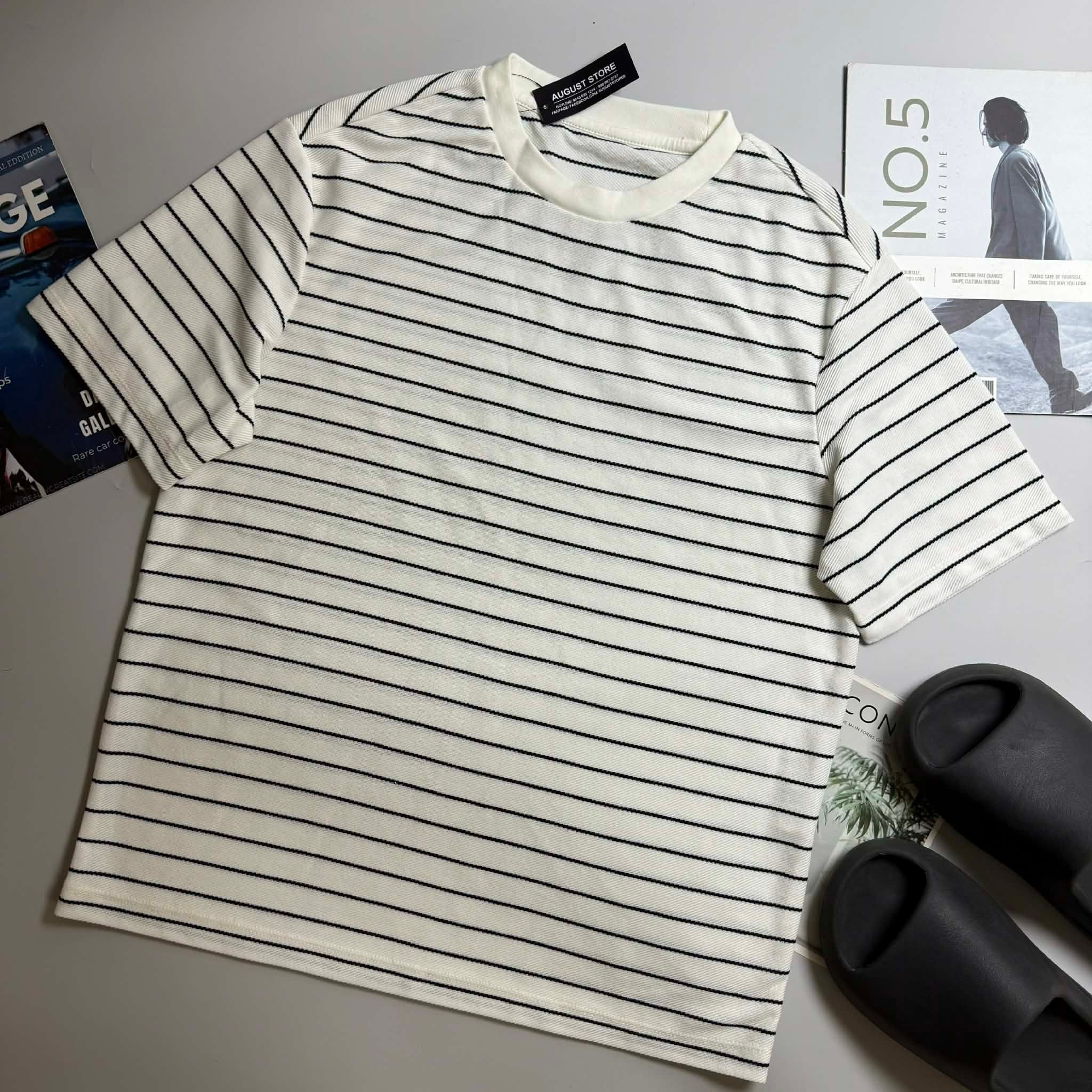 ÁO CỔ TRÒN MIND.BRIDGE KẺ NGANG 3232