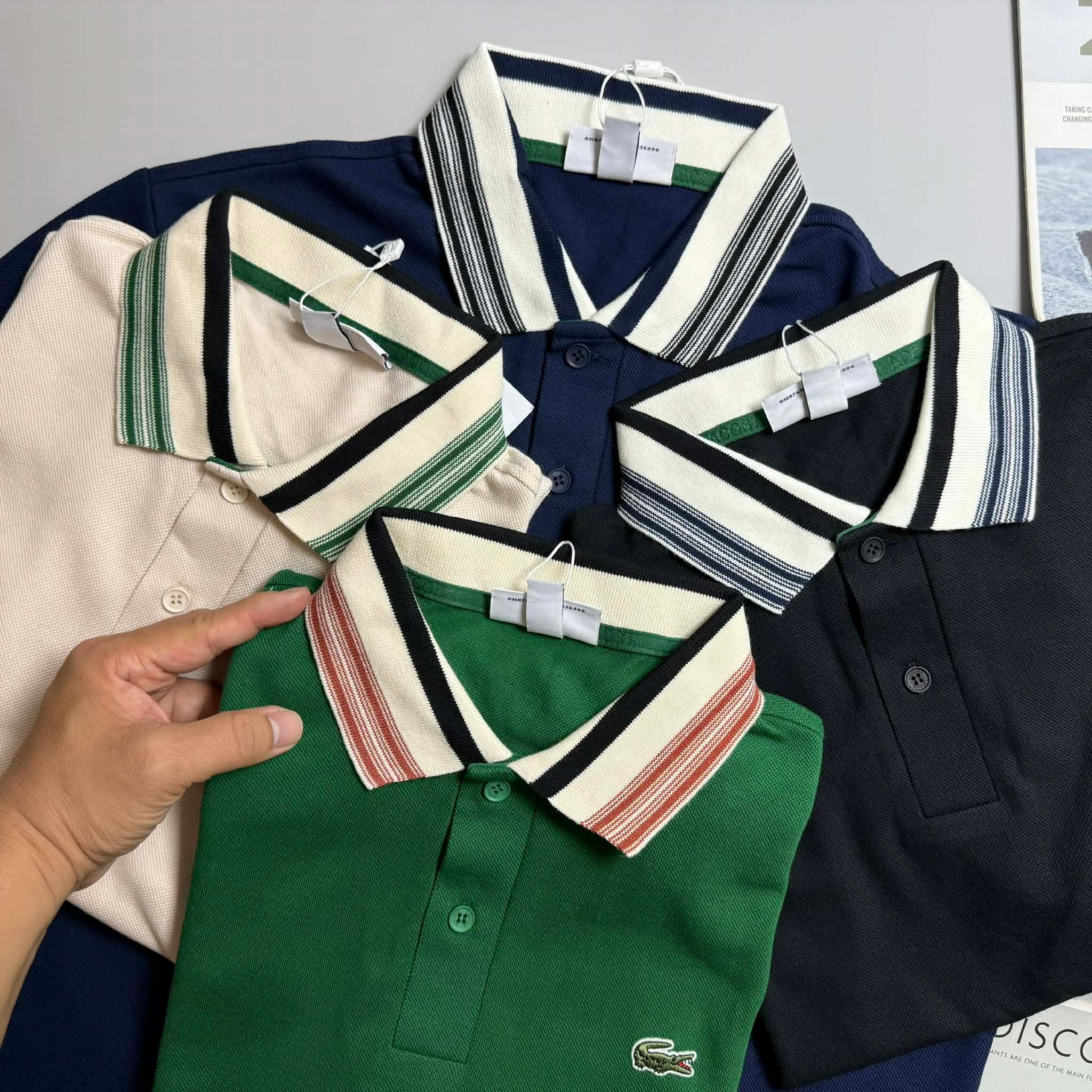 POLO LA.COSTE CỔ KẺ & LOGO VẠT ÁO 7628
