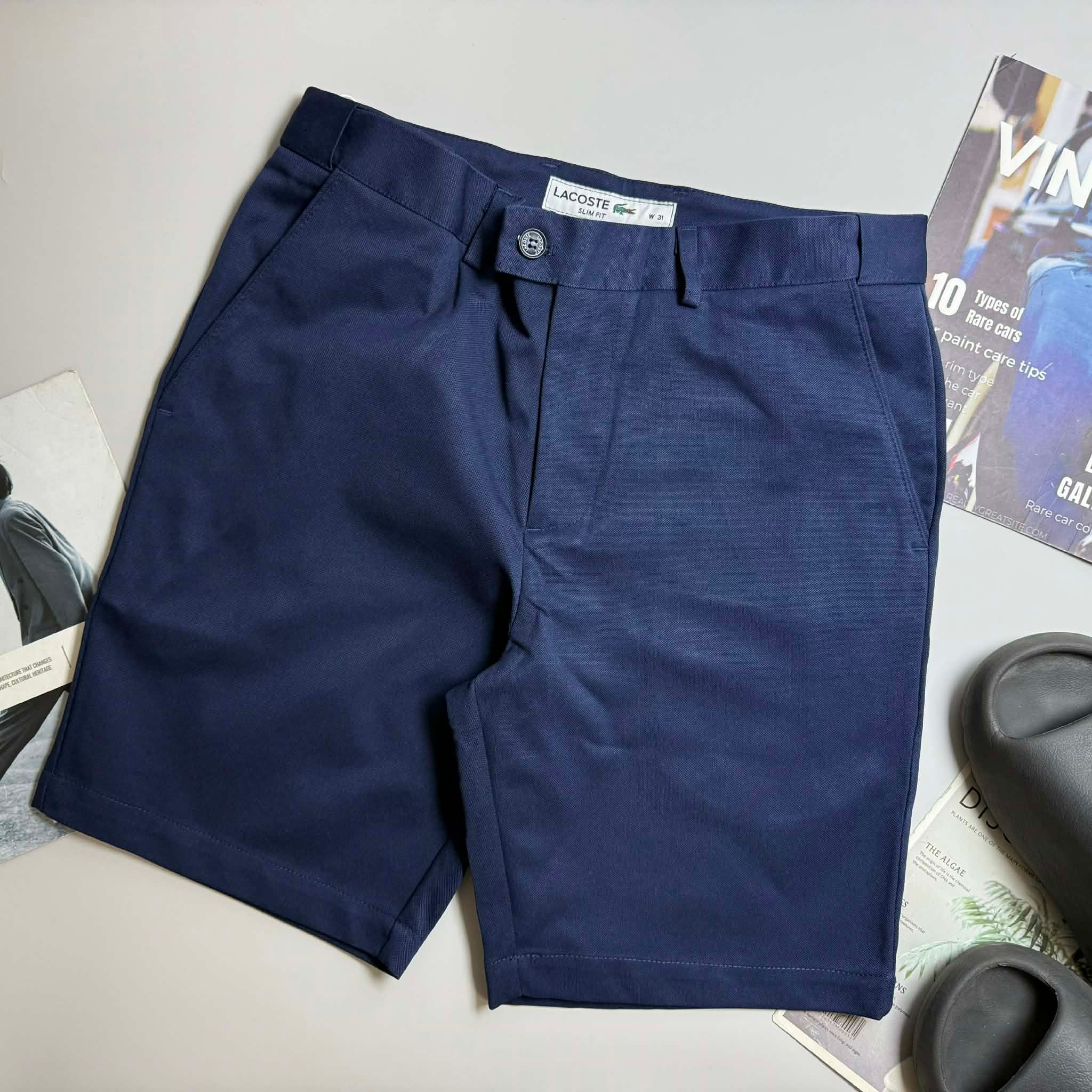 SHORT VẢI LA.COSTE CẠP CHUN LOGO TÚI 6623