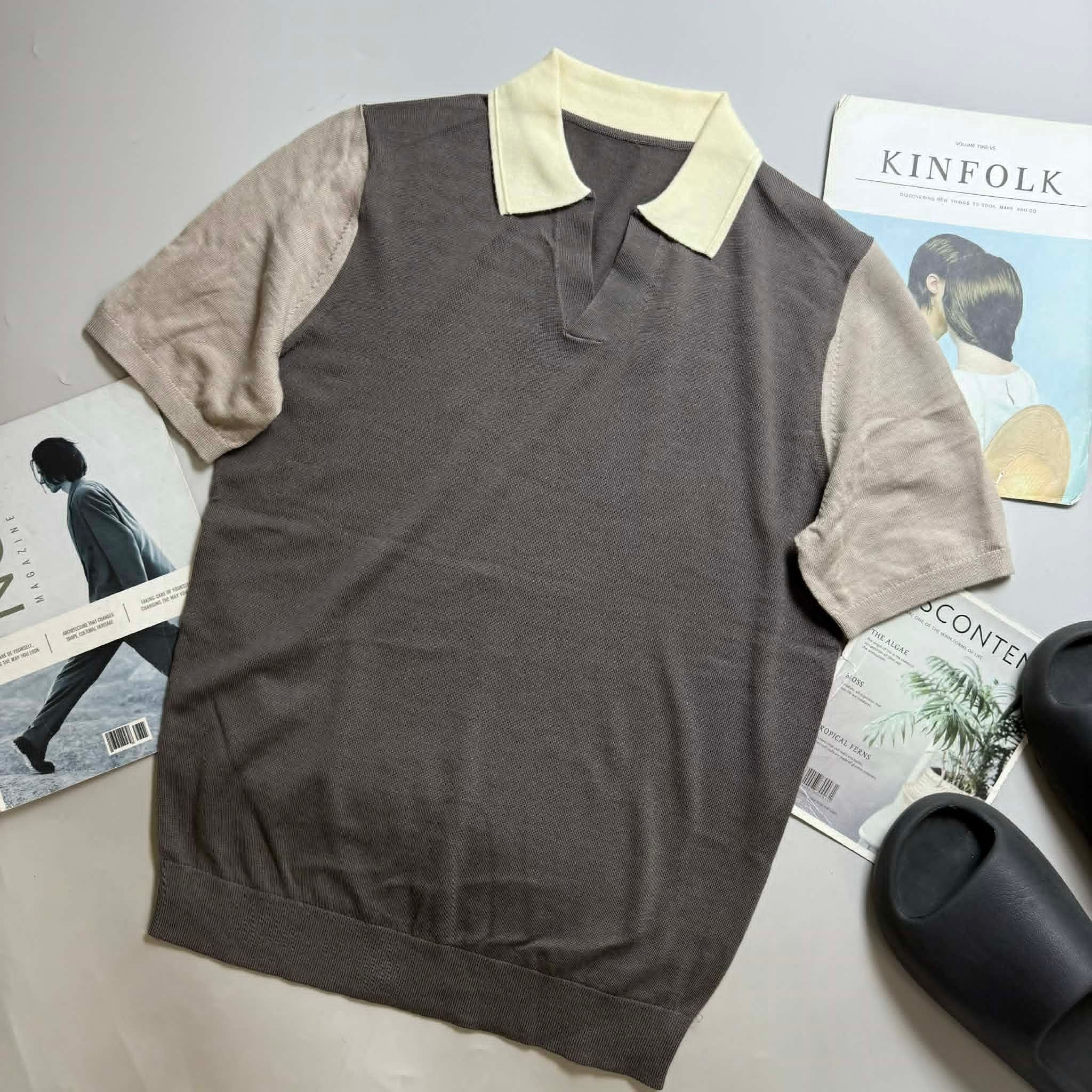 POLO LEN MERINO REI.SS COLOUR BLOCK 4402