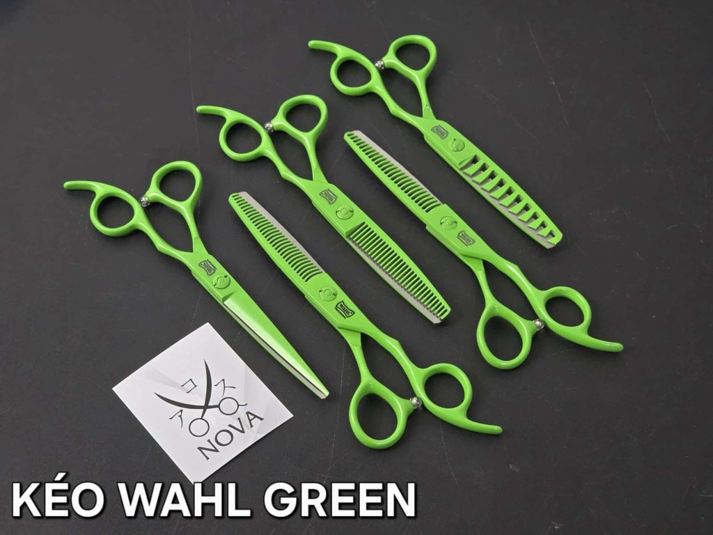  WAHL - Kéo cắt tóc xanh lá 