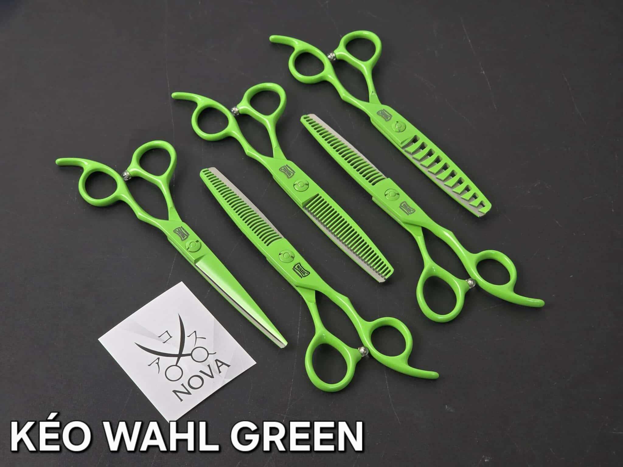  WAHL - Kéo cắt tóc xanh lá 