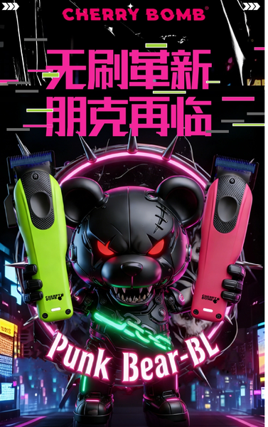 Cherry Bomb - Tông đơ PUNK BEAR - Motor khổng chổi than -Lưỡi cắt Powder metal 