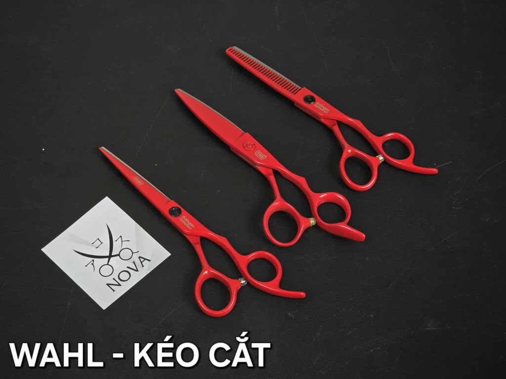  WAHL - Kéo cắt tóc đỏ 