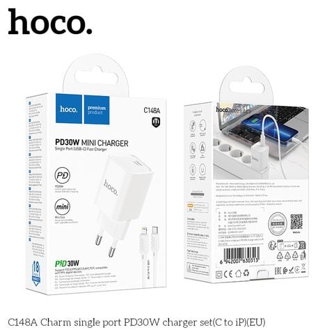 Bộ sạc nhanh Hoco C148A 30w TypeC-Iphone
