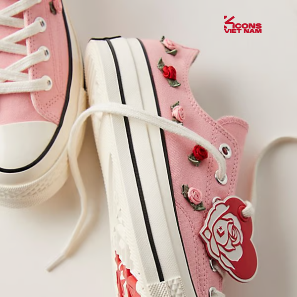 Deal Cuối – Chốt Nhanh! Giày Converse Chuck Taylor 1970s Roses Pink Low Top A13649C