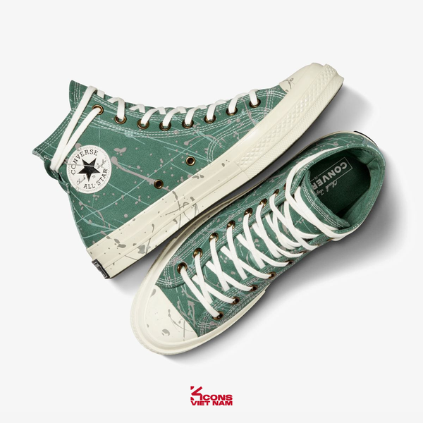 Giày Converse Chuck 70s High Top Paint Splatter 'Admire Elm' A06540C Shoes Nam Đế Bằng Sneaker