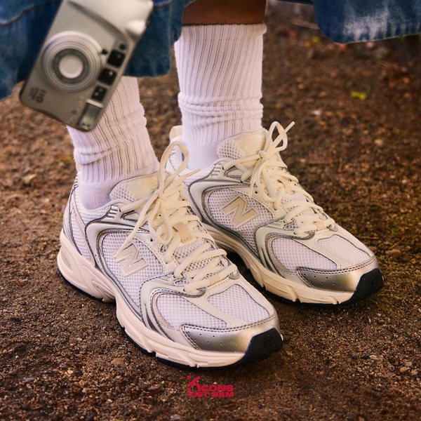 Giày New Balance 530 Silver Metallic Linen Unisex Nam Nữ - U530ESB ABZORB Cushioning
