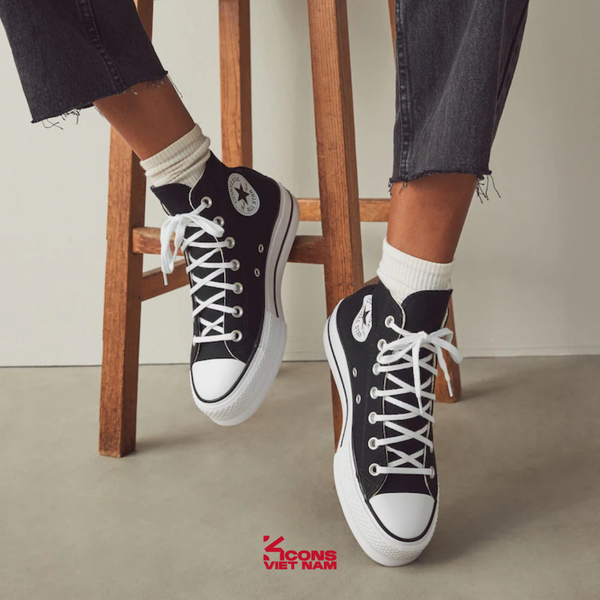 Deal Cuối, Chốt Nhanh! Giày Converse Chuck Taylor All Star Canvas Platform Black High Top 560845C