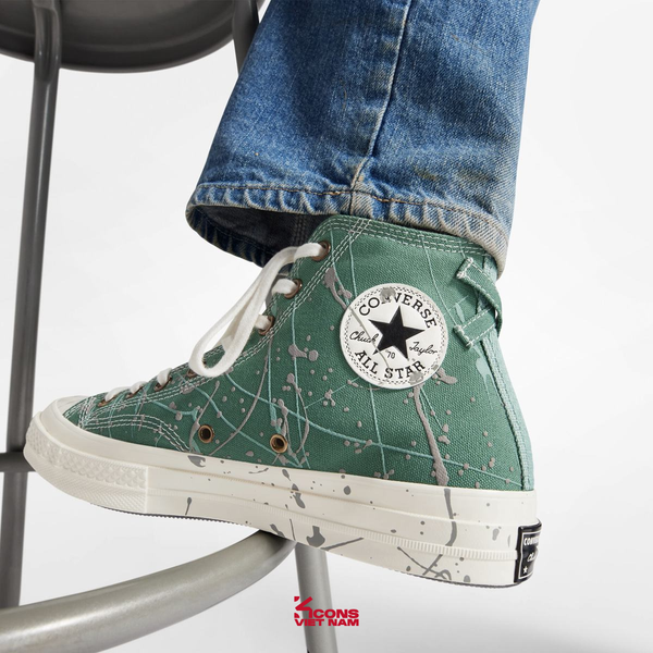 Giày Converse Chuck 70s High Top Paint Splatter 'Admire Elm' A06540C Shoes Nam Đế Bằng Sneaker