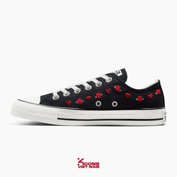 Deal Cuối – Chốt Nhanh! Giày Converse Chuck Taylor All Star Valentine's Day Black/ Red/ Egret A13651C ROSES