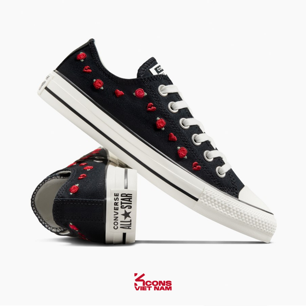 Deal Cuối – Chốt Nhanh! Giày Converse Chuck Taylor All Star Valentine's Day Black/ Red/ Egret A13651C ROSES