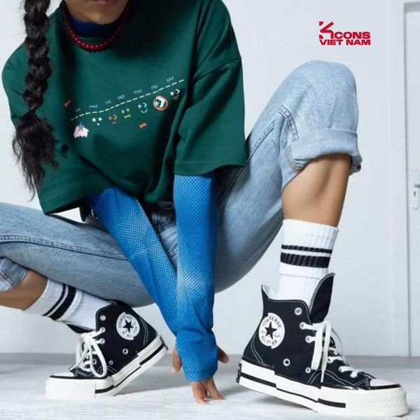 Giày Converse Chuck Taylor 1970 PLUS Black High Top A00916C