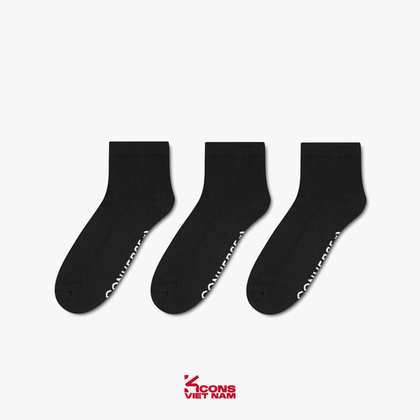 Tất/ Vớ thể thao Converse 3-Pack Wordmark Quarter Socks MC0519-001 / MC0519-023 / WC0583-W4H Set 3 đôi