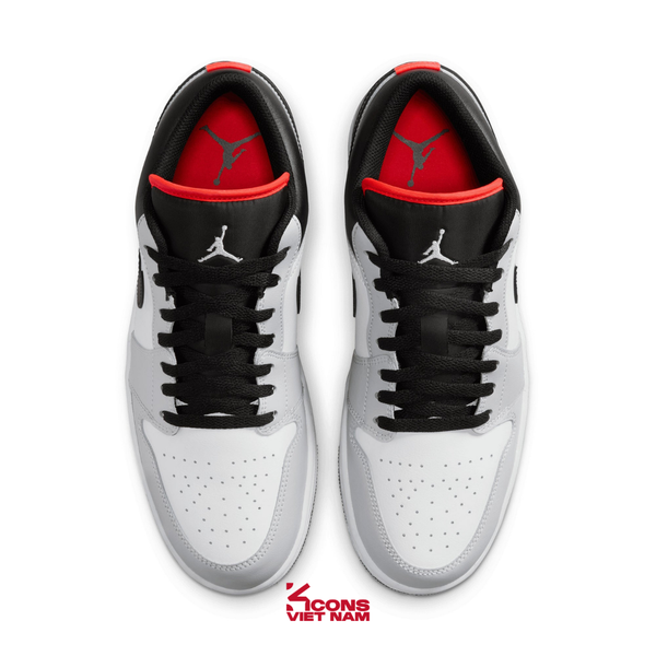 Giày Nike Air Jordan 1 Low Neutral Grey/ Infrared 23 Leather 553558-045