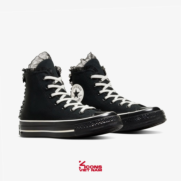 Deal Cuối – Chốt Nhanh! Giày Converse Chuck 70 Ruffles & Bows Black A10026C High Top