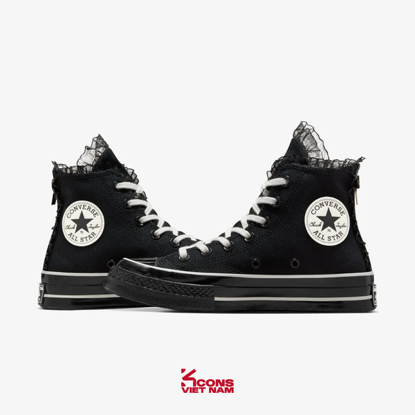 Deal Cuối – Chốt Nhanh! Giày Converse Chuck 70 Ruffles & Bows Black A10026C High Top