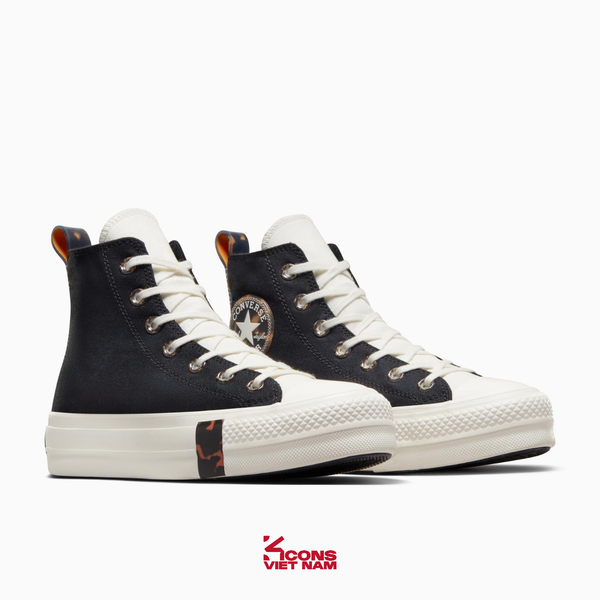 Đôi Cuối – Chốt Nhanh! Giày Converse Chuck All Star Platform Tortoise Black High Top A05257C