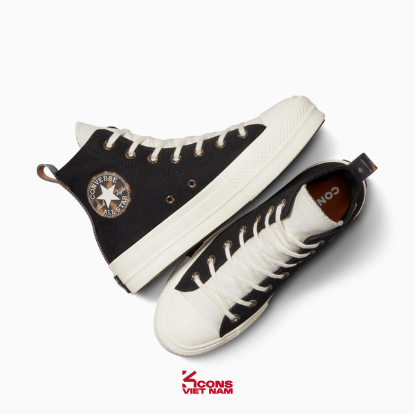 Đôi Cuối – Chốt Nhanh! Giày Converse Chuck All Star Platform Tortoise Black High Top A05257C