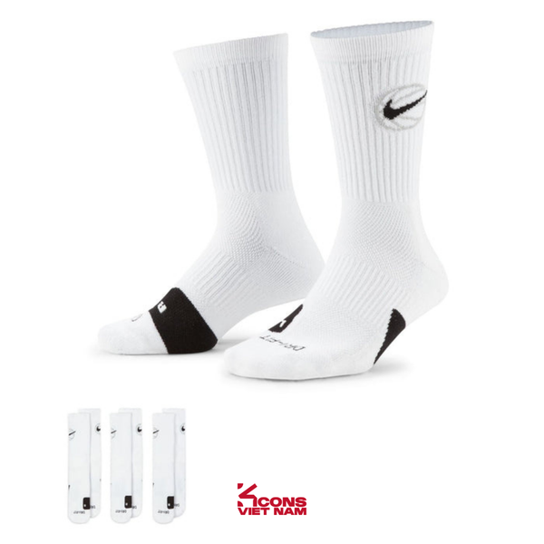 Tất/ Vớ Nike Unisex Nike Everyday Crew Basketball Socks (3 Đôi) Cổ Cao Hỗ Trợ Khử Mùi DA2123