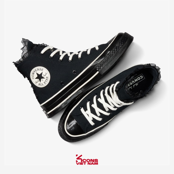 Deal Cuối – Chốt Nhanh! Giày Converse Chuck 70 Ruffles & Bows Black A10026C High Top