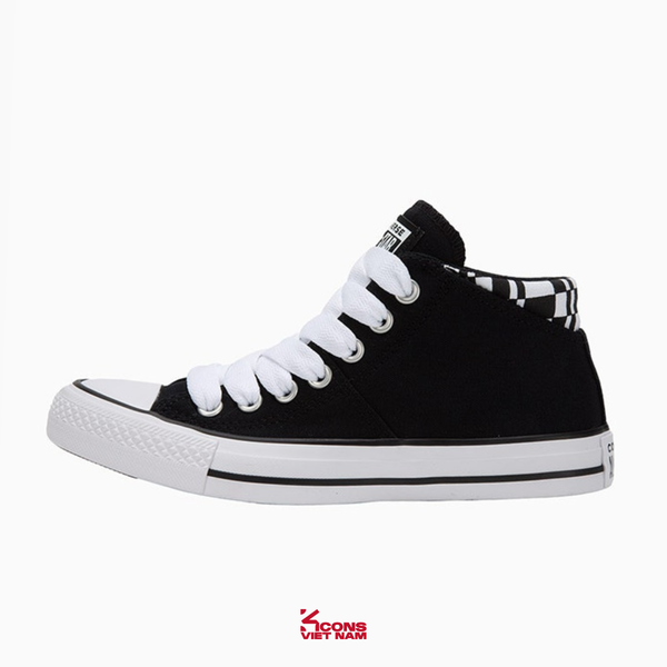Deal Cuối, Chốt Nhanh! Giày Converse Chuck All Star Madison Black Mid Top A07717C Vải Canvas