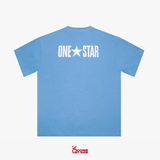 Deal Cuối, Chốt Nhanh! Áo Thun Unisex Converse Converse One Star 10026573-A04 Cotton Cổ Tròn Light Blue