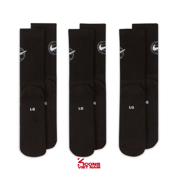 Tất/ Vớ Nike Unisex Nike Everyday Crew Basketball Socks (3 Đôi) Cổ Cao Hỗ Trợ Khử Mùi DA2123