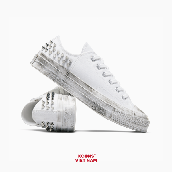 Deal Cuối – Chốt Nhanh! Giày Unisex Converse Chuck 70 Studded A07208C White Low Top