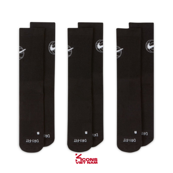 Tất/ Vớ Nike Unisex Nike Everyday Crew Basketball Socks (3 Đôi) Cổ Cao Hỗ Trợ Khử Mùi DA2123