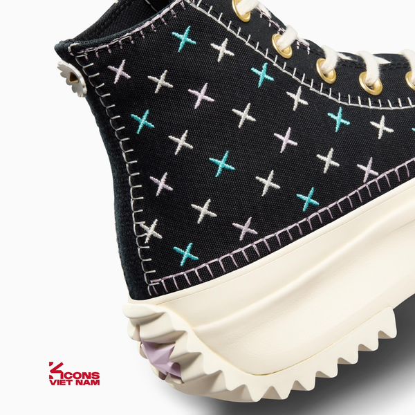 Đôi Cuối – Chốt Nhanh! Giày Converse Run Star Hike Platform Crafted Stitching A08733C High Top Black