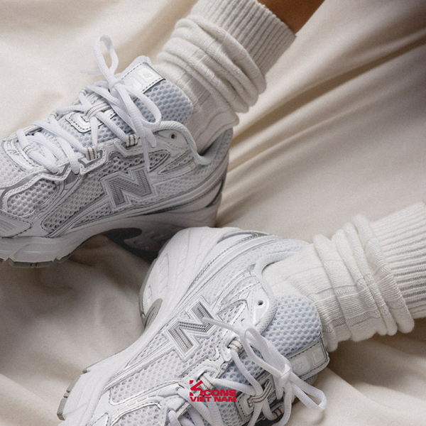 Giày New Balance 740 U740WM2 White Silver Metallic Sneaker Sport Giày Thể Thao Unisex ABZORB Cushioning Thoải Mái Tối Ưu