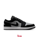 Giày Nike Air Jordan 1 Low Black Light Smoke Grey White 553558-048 Leather Sneaker Cổ Thấp JD1